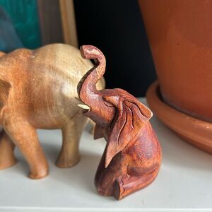 Balinese Handcarved Wooden Elephant Sculpture in Rich Brown